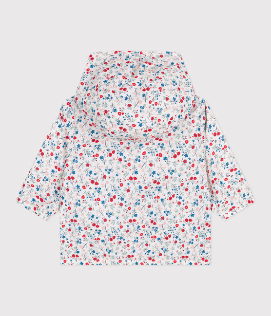 Cortavientos de poliéster anti-UV con estampado de flores para bebé blanco MARSHMALLOW/blanco MULTICO