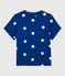 Camiseta de algodón/lino estampada de mujer azul SURF/blanco MARSHMALLOW