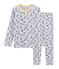 Pijama de punto gris POUSSIERE/blanco MULTICO