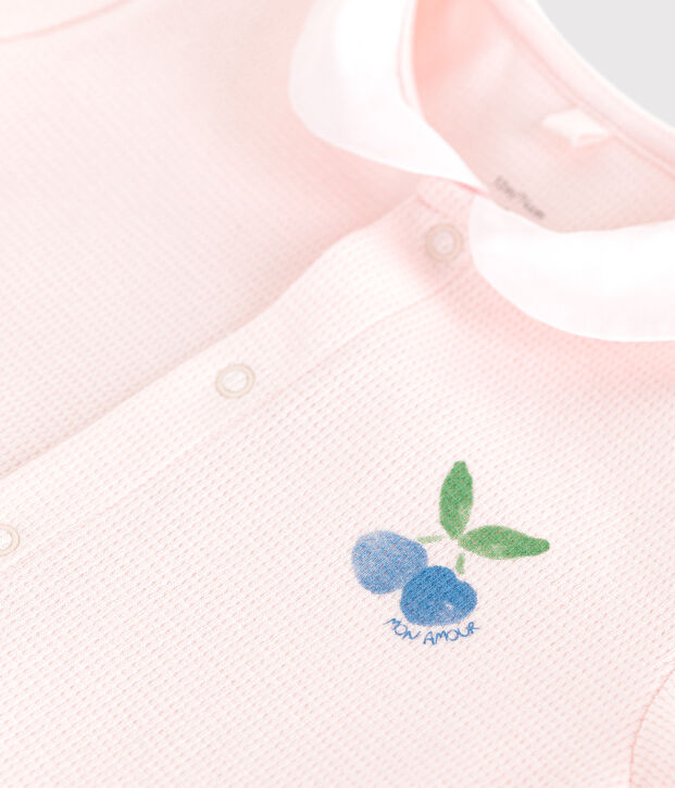 Pelele corto de algod&oacute;n con cuello claudine para beb&eacute; FLEUR