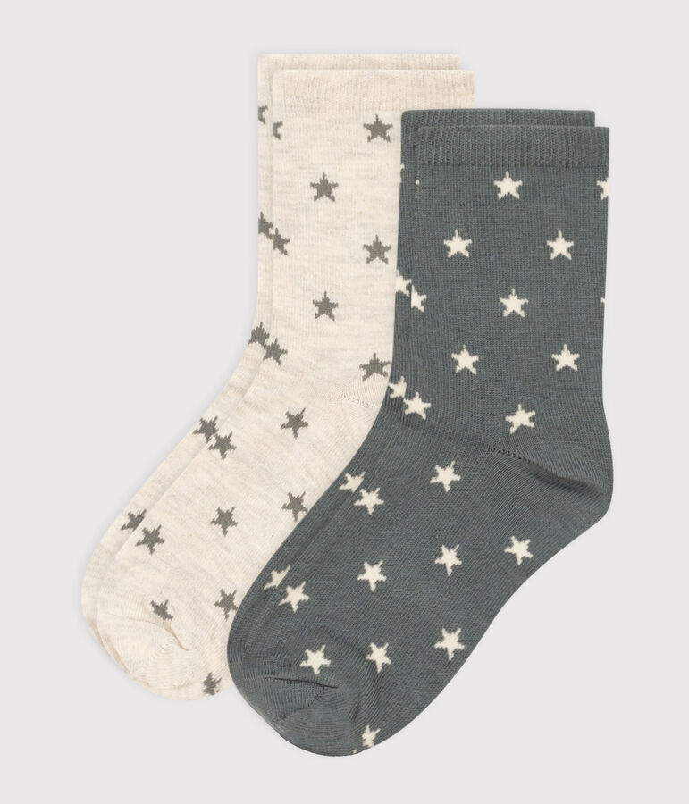Juego de 2 pares de calcetines con estrellas para ni&ntilde;o/ni&ntilde;a multicolor
