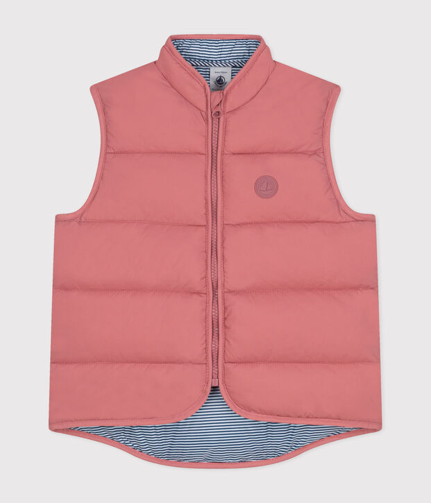 Chaqueta acolchada infantil sin mangas rosa