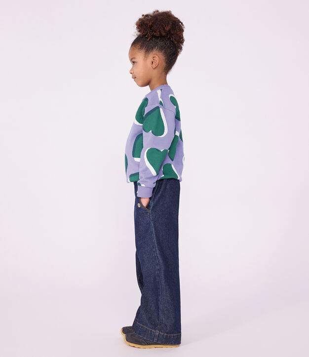 Pantal&oacute;n denim wide leg infantil azul