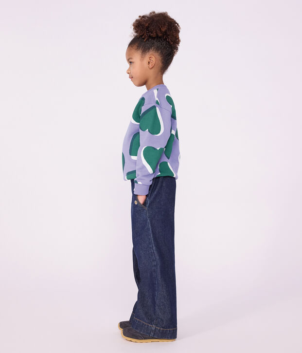 Pantal&oacute;n denim wide leg infantil azul