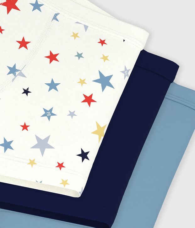 Juego de b&oacute;xeres infantiles de algod&oacute;n con ribete en la cintura y estampado de estrellas multicolor