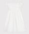 Vestido infantil liso de algod&oacute;n de manga corta blanco