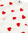 Pijama infantil de niño con corazones de punto blanco MARSHMALLOW/rojo TERKUIT