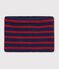 Braga de cuello infantil de punto tricotado a rayas con forro polar azul/rojo
