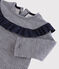 Blusa de manga larga para bebé niña azul SMOKING/blanco MARSHMALLOW