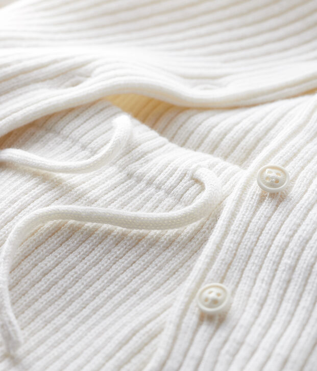 Conjunto blanco de 2 piezas de punto para beb&eacute; blanco
