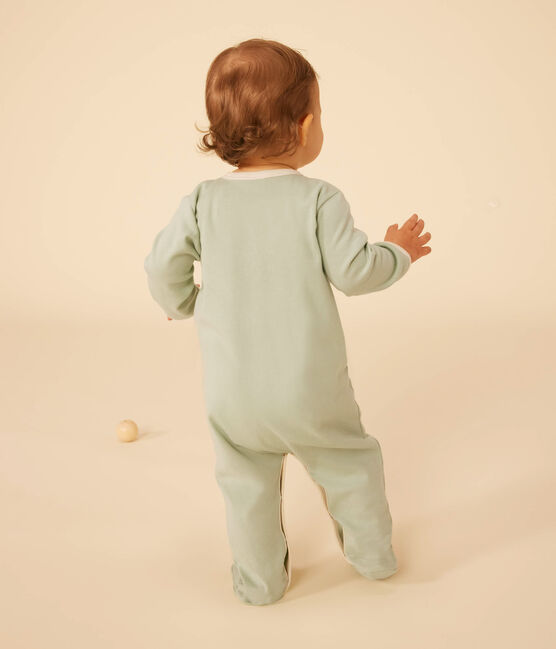 Pijama de algodón para bebé verde HERBIER