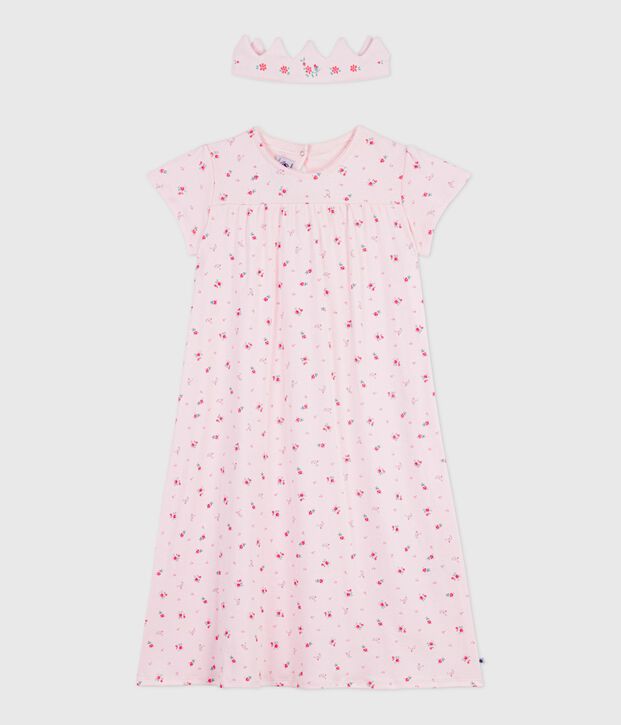 Camis&oacute;n disfraz y diadema infantil de algod&oacute;n rosa/multicolor