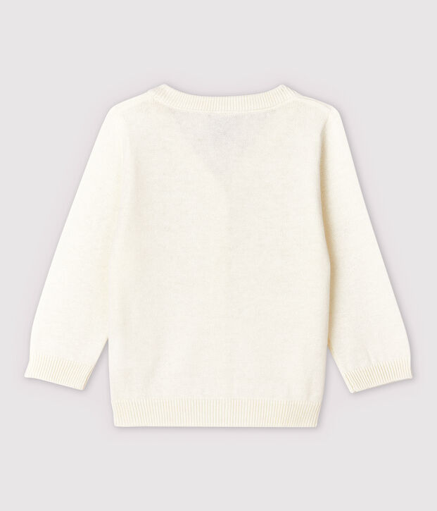 Rebeca de tejido de punto de algod&oacute;n/lino de beb&eacute; ni&ntilde;o blanco