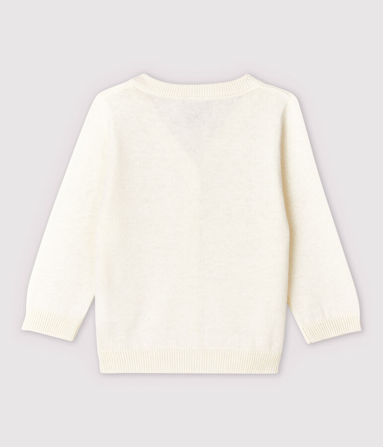 Rebeca de tejido de punto de algod&oacute;n/lino de beb&eacute; ni&ntilde;o blanco