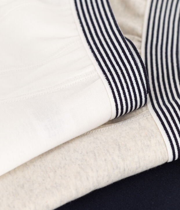 Juego de 3 b&oacute;xers lisos de algod&oacute;n para ni&ntilde;o multicolor