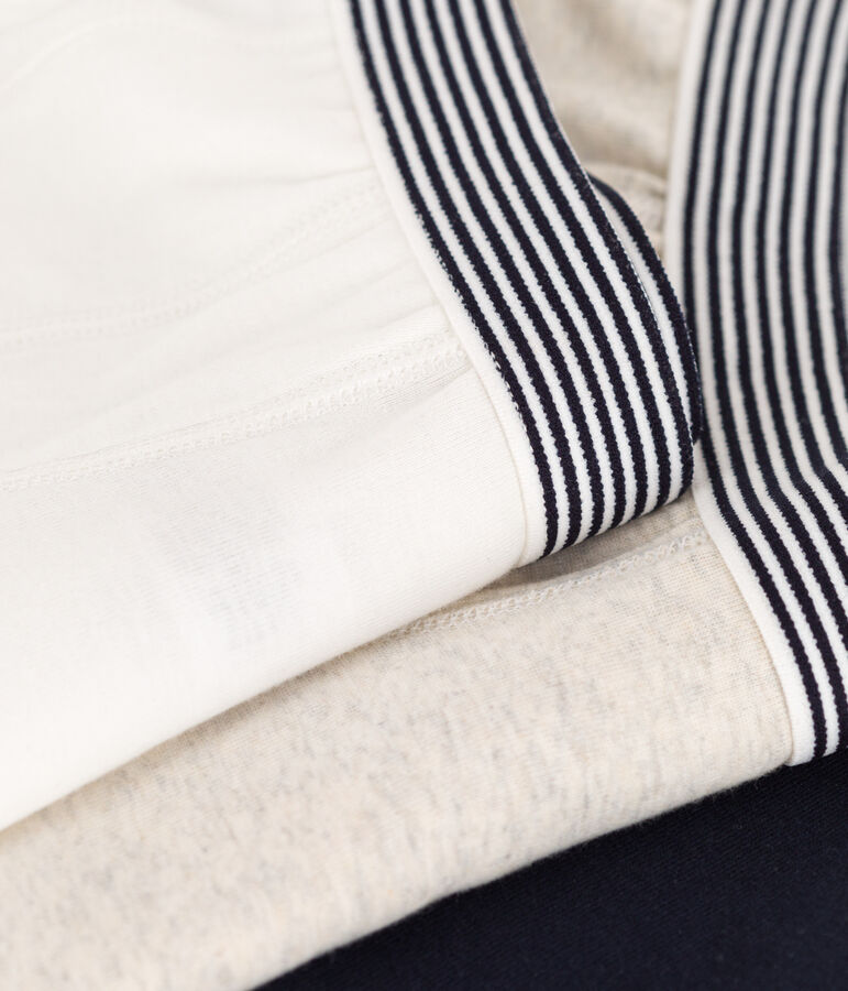 Juego de 3 b&oacute;xers lisos de algod&oacute;n para ni&ntilde;o multicolor