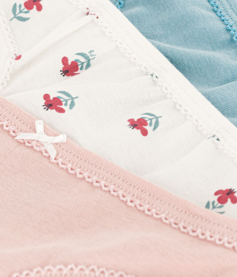 Juego de 3 braguitas de algod&oacute;n con flores para ni&ntilde;a multicolor