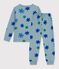 Pijama infantil de mulet&oacute;n con estampado de copos de nieve gris/multicolor