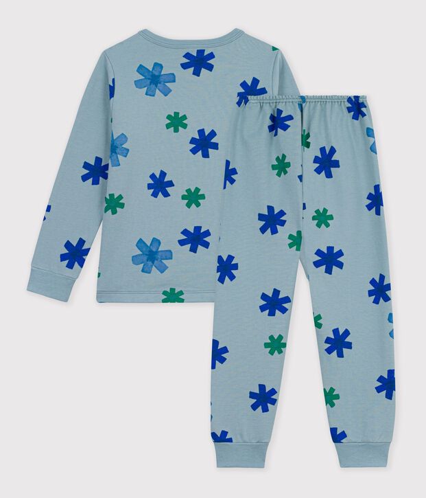 Pijama infantil de mulet&oacute;n con estampado de copos de nieve gris/multicolor