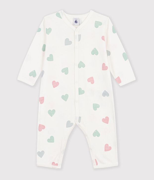 Pyjama b&eacute;b&eacute; en coton sans pieds imprim&eacute; c&oelig;urs blanco/multicolor