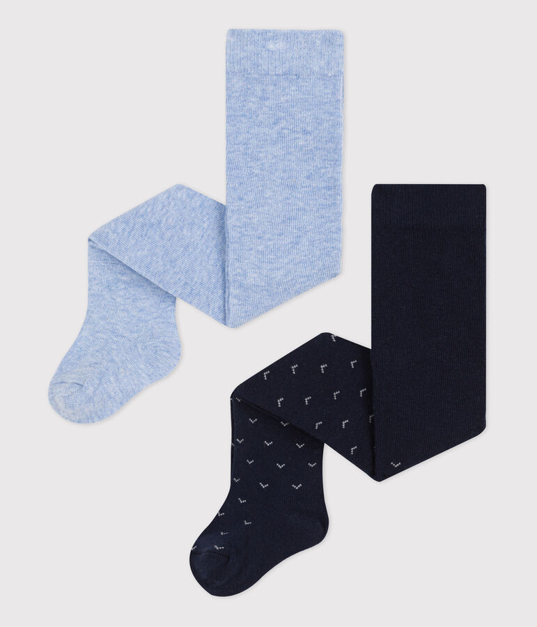 Juego de 2 pares de leotardos de punto para beb&eacute; multicolor