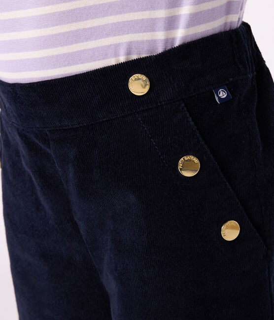Pantalón infantil liso de pana azul SMOKING