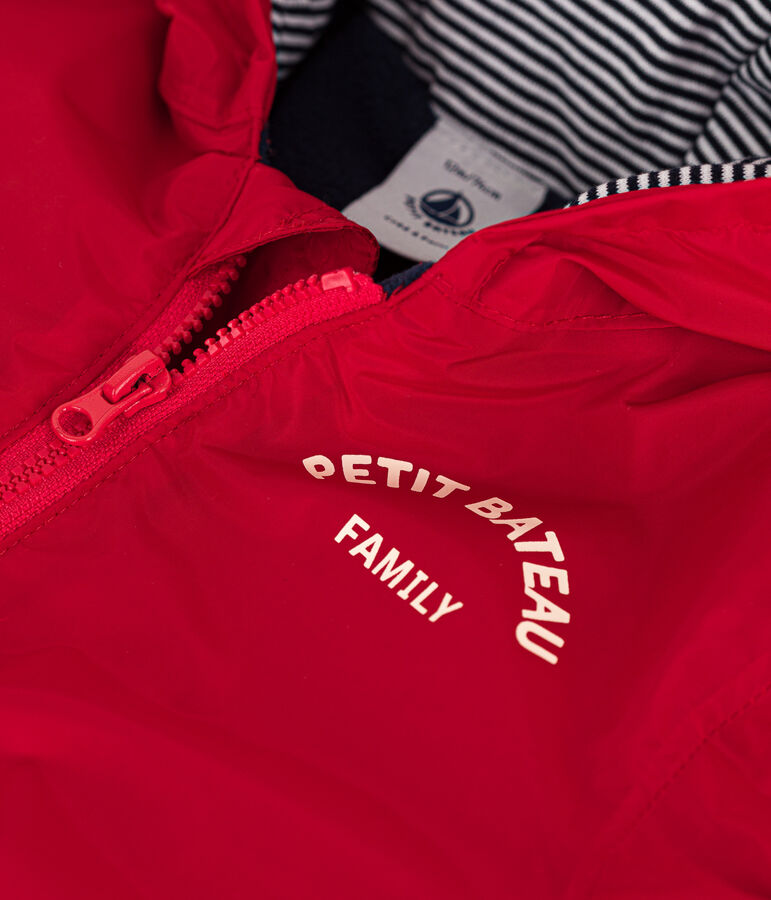 Cortavientos c&aacute;lido de poli&eacute;ster reciclado para beb&eacute; rojo PEPS