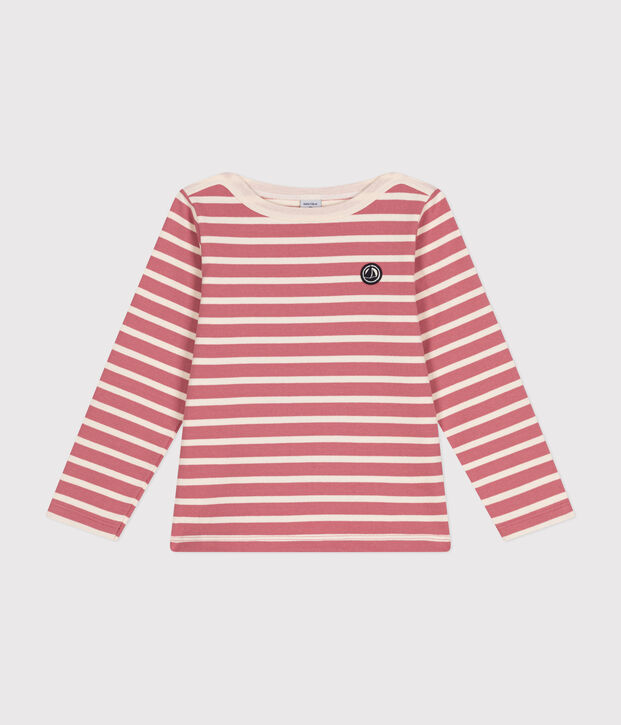 Marinera emblem&aacute;tica de algod&oacute;n para ni&ntilde;o/ni&ntilde;a rosa/crudo