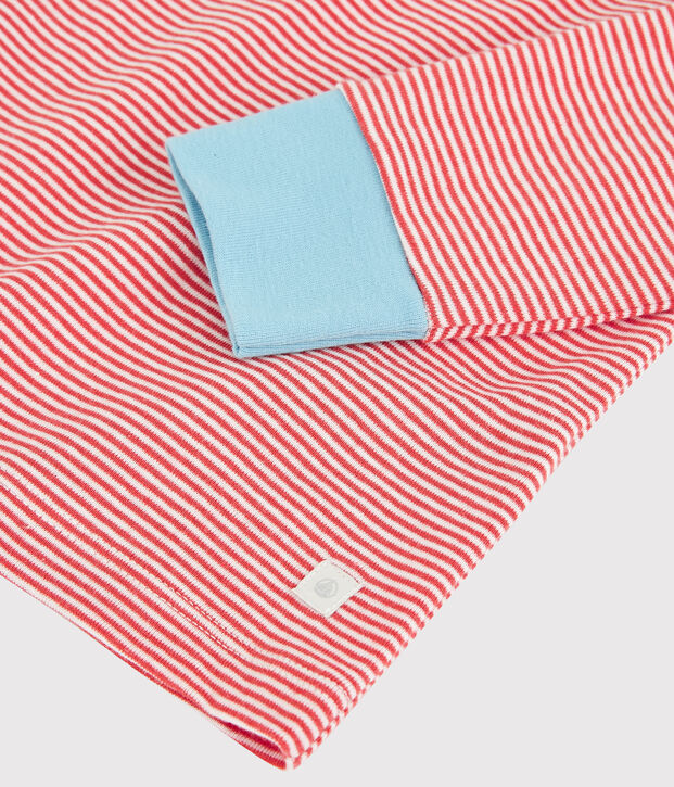 Pijama de rayas de algod&oacute;n de ni&ntilde;o naranja/blanco