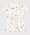 Vestido de manga corta de algodón para niña blanco MARSHMALLOW/blanco MULTICO