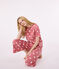 Pijama de algodón con estampado de corazón para mujer rosa ROSEWOOD/ MARSHMALLOW