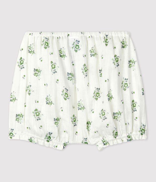 Braguita bloomer de gasa de algod&oacute;n ecol&oacute;gico de beb&eacute; blanco/multicolor