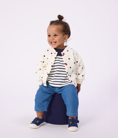 Chaqueta teddy de algod&oacute;n para beb&eacute; con estampado de lunares