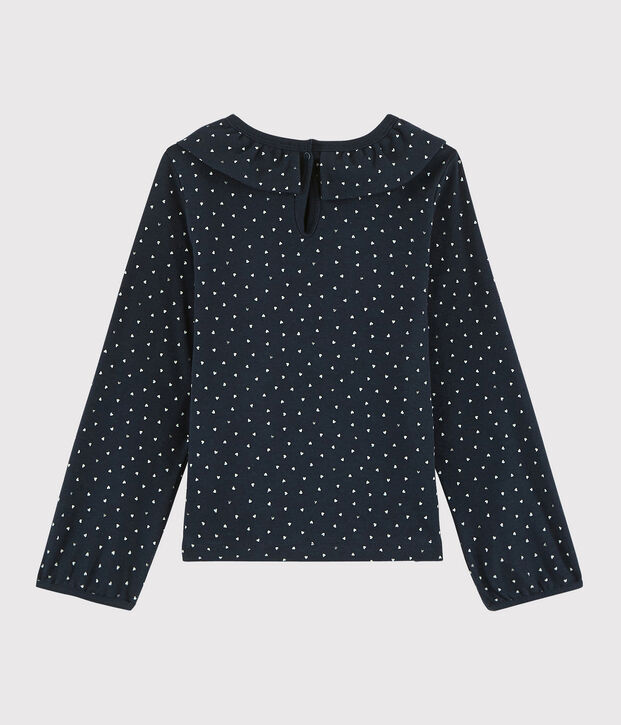 Camiseta con cuello de ni&ntilde;a azul/multicolor