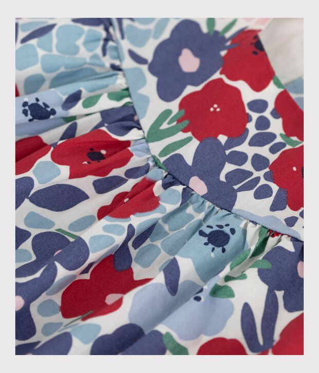 Blusa de algod&oacute;n sin mangas con estampado de flores para beb&eacute; blanco/multicolor