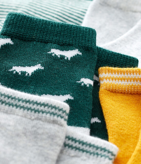 Lote de 5 pares de calcetines para bebé niño verde SOUSBOIS/blanco MULTICO