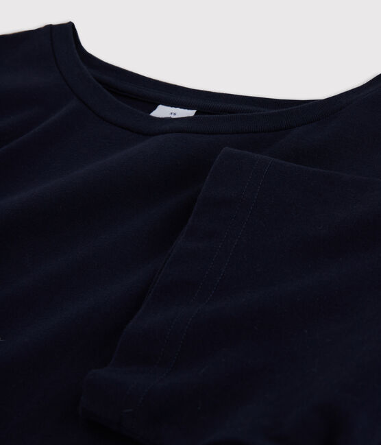 Camiseta LA BOXY de algodón de mujer azul SMOKING