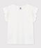 Camiseta de manga corta de algodón de niña blanco MARSHMALLOW