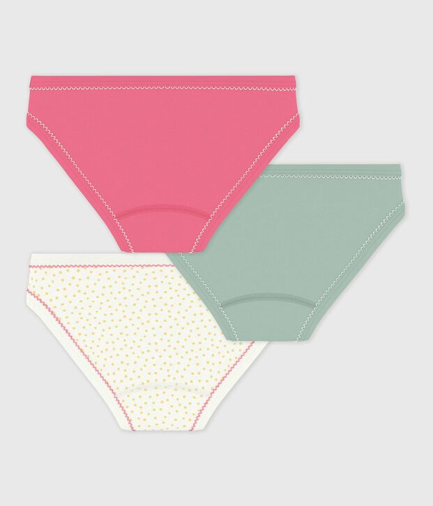 Juego de braguitas infantiles de algod&oacute;n con estampado de lunares multicolor