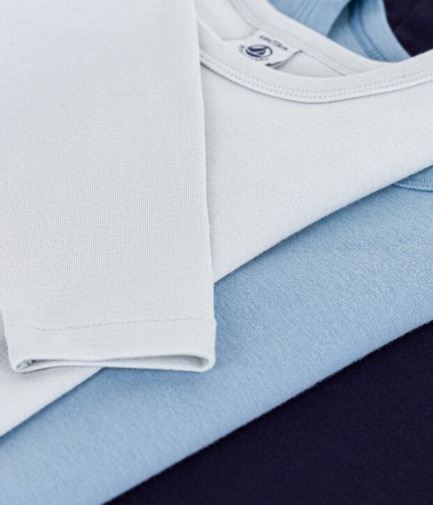 Juego de camisetas infantiles lisas de algod&oacute;n de manga larga multicolor