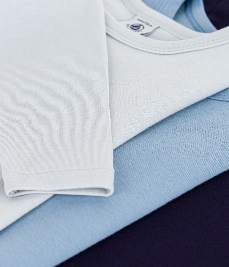 Juego de camisetas infantiles lisas de algod&oacute;n de manga larga multicolor