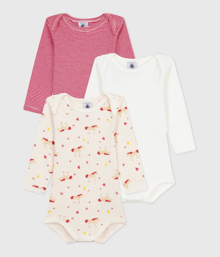 Juego de bodies de algod&oacute;n de manga larga con estampado para beb&eacute; multicolor