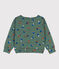 Sudadera estampada de muletón de niño verde VALLEE/crudo MULTICO