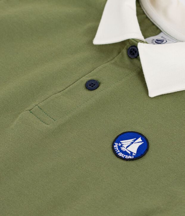 Polo infantil de algod&oacute;n de manga corta OLIVINE