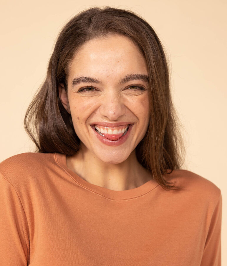 Camiseta L'ICONIQUE de algod&oacute;n con cuello redondo para mujer rosa