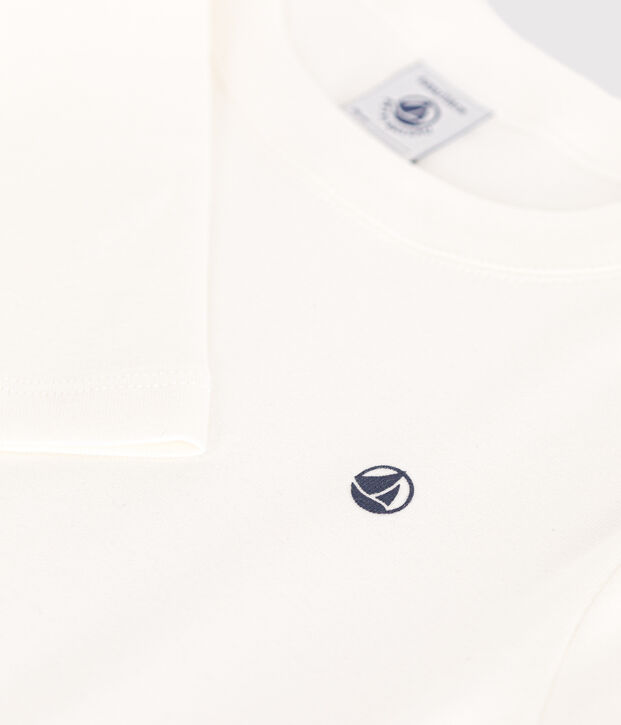 Camiseta de manga larga de punto para ni&ntilde;o/a blanco