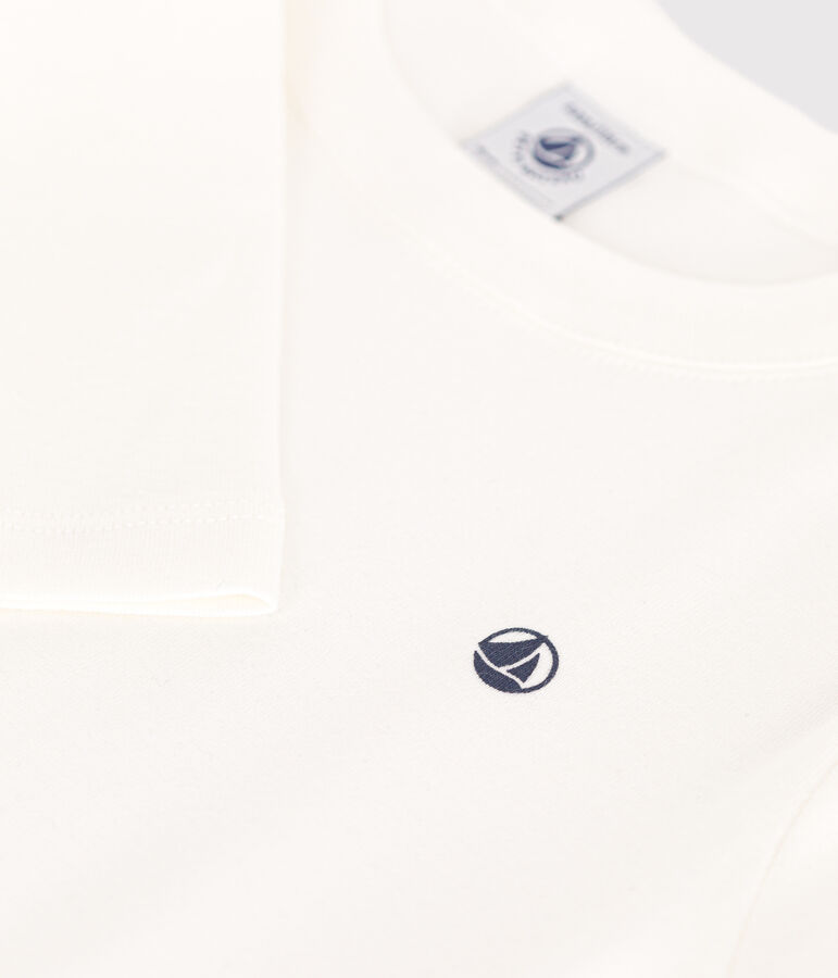 Camiseta de manga larga de punto para ni&ntilde;o/a blanco