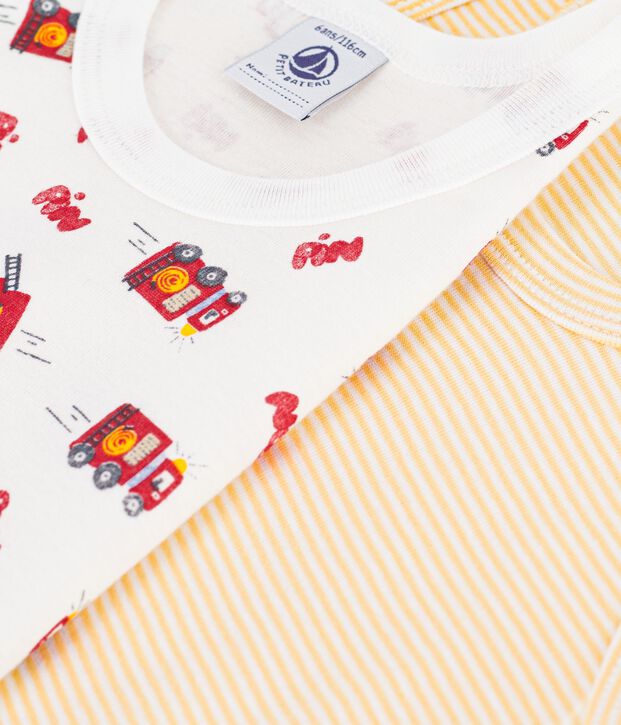 Juego de camisetas infantiles sin mangas de algod&oacute;n con estampado de bombero multicolor