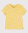Camiseta de manga corta de algodón de niña amarillo ORGE/blanco MARSHMALLOW