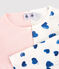 Juego de 2 pijamas, uno con corazones azules y otro con lunares, de algodón de niña variante 1